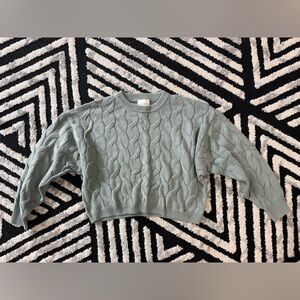 Pink Rose Women's Sweater in Sage Green